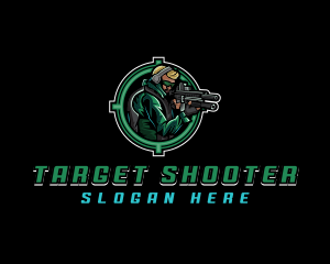 Shooter - Soldier Military Shooting logo design