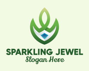 Nature Leaf Jewel logo design