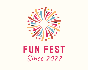 Fest - Theme Park Fireworks logo design