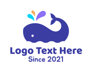 Whale - Cute Whale Aquarium logo design