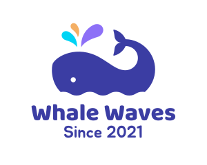 Cute Whale Aquarium logo design