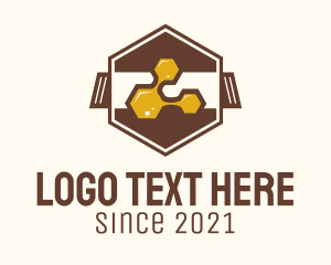 Honey - Hexagon Honey Honeycomb logo design