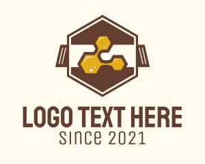 Nest - Hexagon Honey Honeycomb logo design