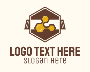 Hexagon Honey Honeycomb  Logo