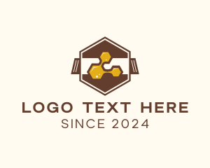 Sweet - Hexagon Honey Honeycomb logo design
