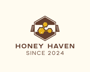 Hexagon Honey Honeycomb  logo design