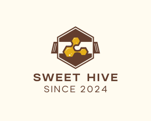 Hexagon Honey Honeycomb  logo design