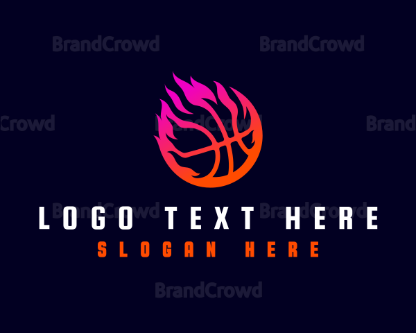 Flaming Basketball Tournament Logo