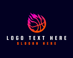 Flaming Basketball Tournament logo design