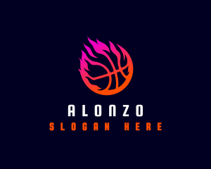 Flaming Basketball Tournament logo design