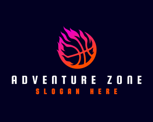 Flaming Basketball Tournament logo design