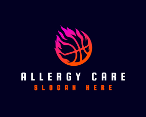 Flaming Basketball Tournament logo design