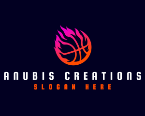 Flaming Basketball Tournament logo design