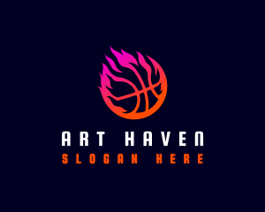 Flaming Basketball Tournament logo design