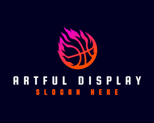 Flaming Basketball Tournament logo design