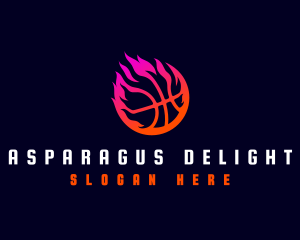 Flaming Basketball Tournament logo design