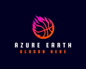 Flaming Basketball Tournament logo design