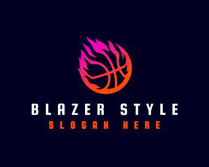 Flaming Basketball Tournament logo design