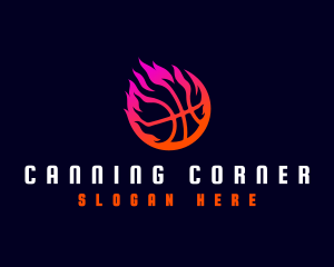 Flaming Basketball Tournament logo design