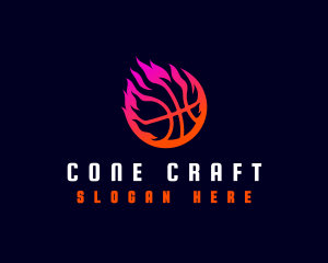 Flaming Basketball Tournament logo design