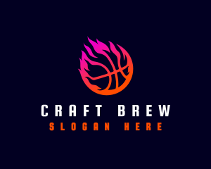 Flaming Basketball Tournament logo design