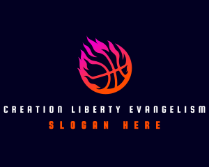 Flaming Basketball Tournament logo design