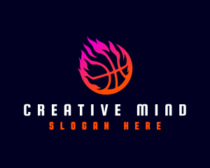 Flaming Basketball Tournament logo design