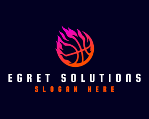 Flaming Basketball Tournament logo design