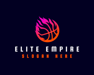 Flaming Basketball Tournament logo design