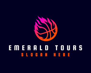 Flaming Basketball Tournament logo design