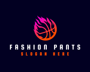 Flaming Basketball Tournament logo design