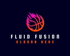 Flaming Basketball Tournament logo design