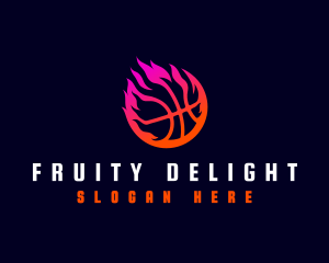 Flaming Basketball Tournament logo design