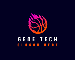 Flaming Basketball Tournament logo design