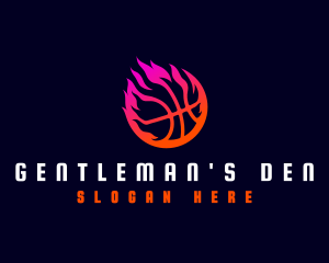 Flaming Basketball Tournament logo design