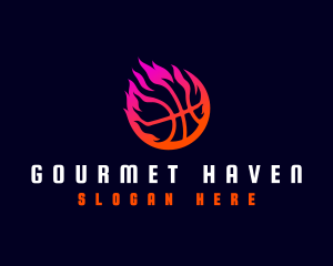 Flaming Basketball Tournament logo design