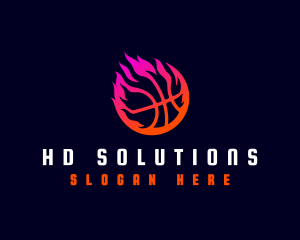 Flaming Basketball Tournament logo design