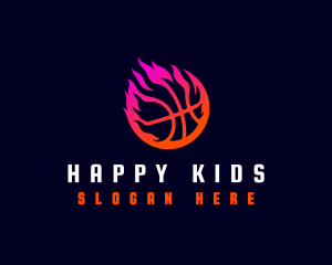 Flaming Basketball Tournament logo design