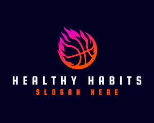 Flaming Basketball Tournament logo design