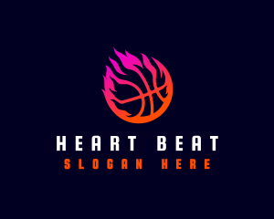 Flaming Basketball Tournament logo design