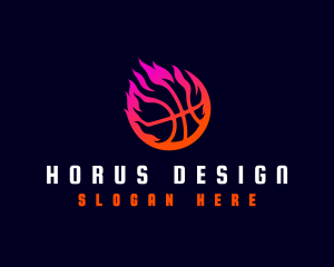 Flaming Basketball Tournament logo design