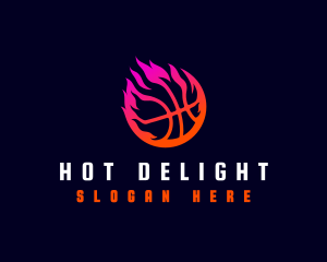 Flaming Basketball Tournament logo design