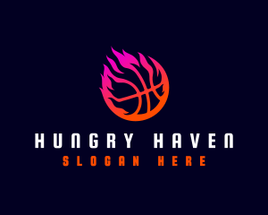 Flaming Basketball Tournament logo design