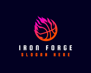 Flaming Basketball Tournament logo design