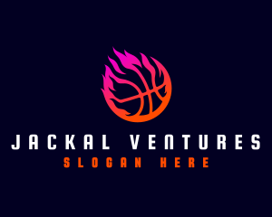 Flaming Basketball Tournament logo design