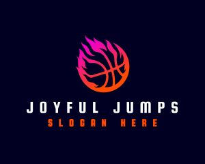 Flaming Basketball Tournament logo design