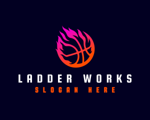 Flaming Basketball Tournament logo design