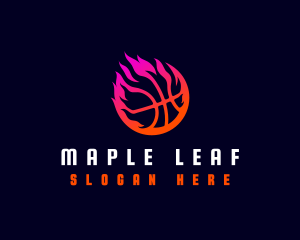 Flaming Basketball Tournament logo design