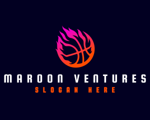 Flaming Basketball Tournament logo design