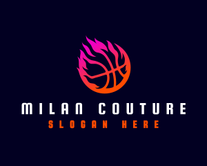 Flaming Basketball Tournament logo design